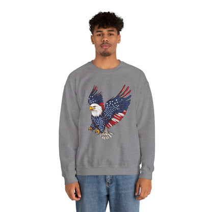 Patriotic Eagle Sweatshirt, Unisex Crewneck, USA Pride Apparel, Cozy Everyday Wear, Perfect for Independence Day, Gift for Patriots