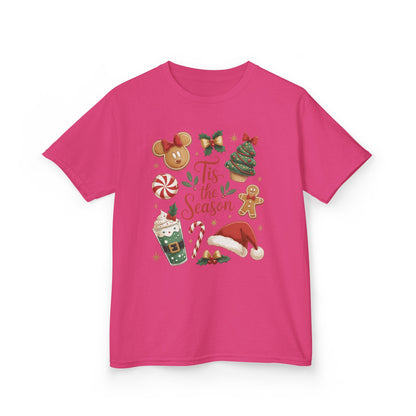 Tis the Season Christmas Shirt for Girls, Cute Holiday Cookie Tee, Kids Heavy Cotton™ Tee