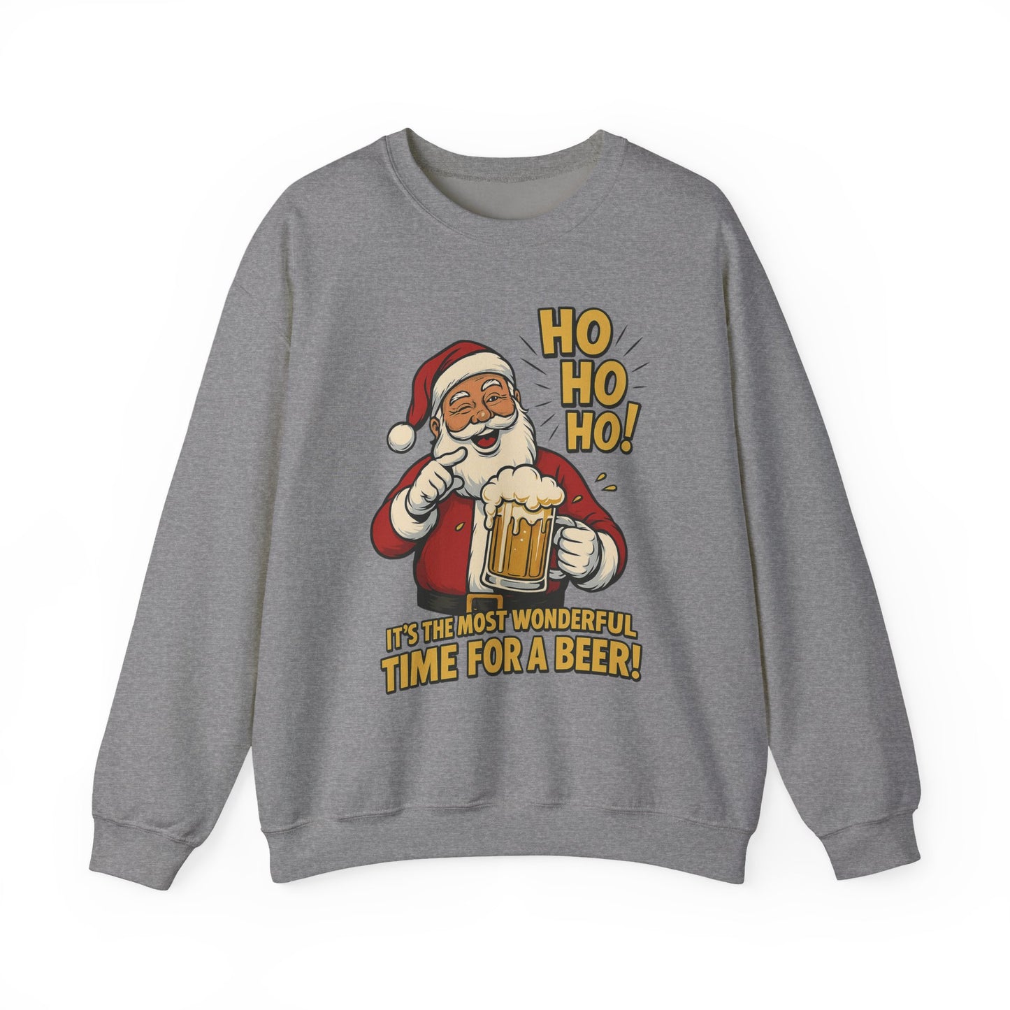 Funny Santa Beer Christmas Sweatshirt, Men's Holiday Pullover, Men's Heavy Blend™ Crewneck Sweatshirt