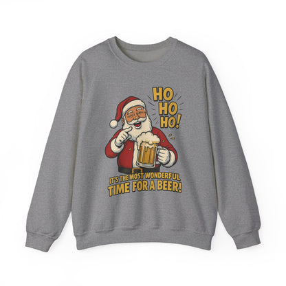 Funny Santa Beer Christmas Sweatshirt, Men's Holiday Pullover, Men's Heavy Blend™ Crewneck Sweatshirt