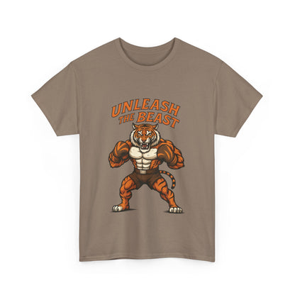 Unleash The Beast Tiger Gym Shirt, Mens Workout T-Shirt, Bodybuilding Motivation Tee, Fitness Muscle Tiger Graphic, Strong Beast Gym Top