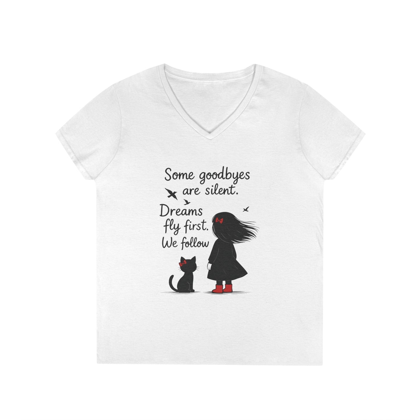 Inspirational V-Neck T-Shirt for Dreamers, Motivational Tee for Women, Gift for Friends, Stylish Graphic Top, Casual Everyday Wear