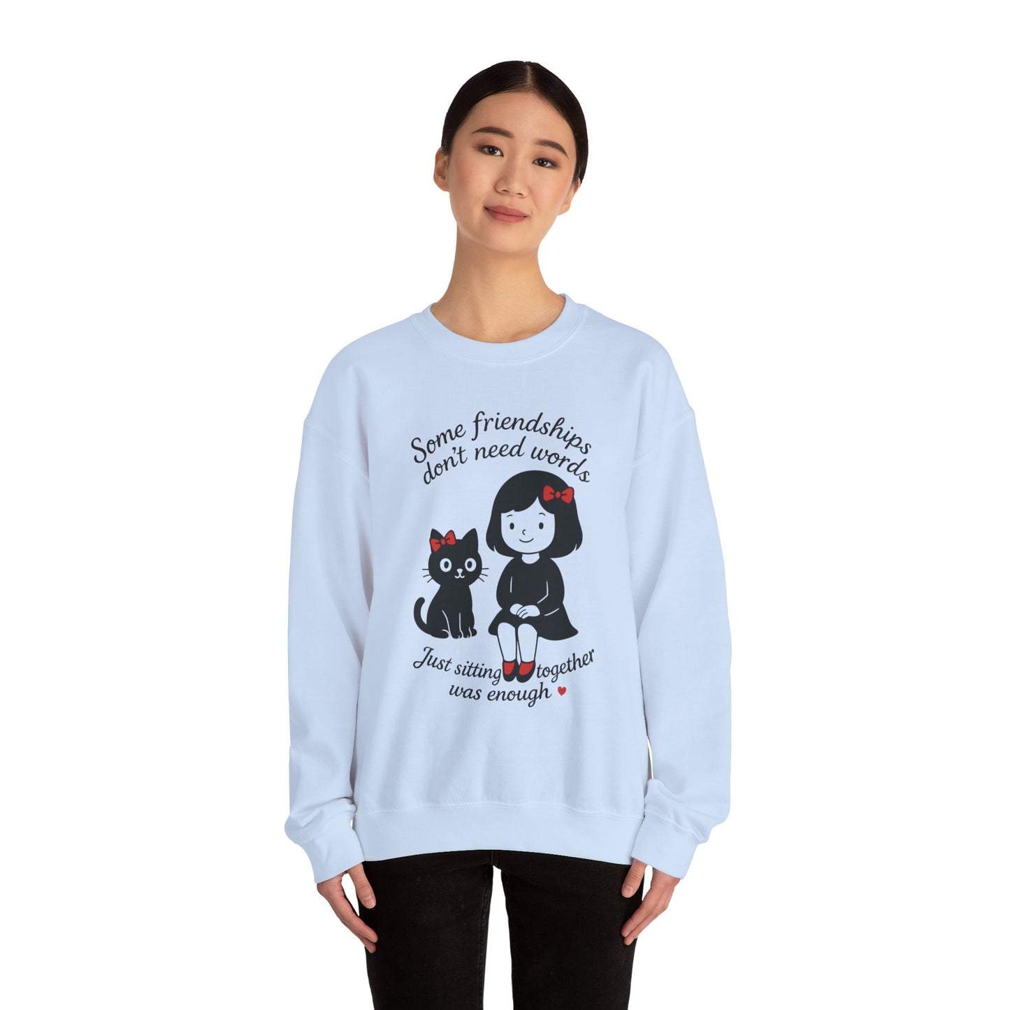 Friendship Womens Sweatshirt - Cozy Womens Crewneck with Cute Cat Design, Perfect Gift for Cat Lovers, Friendship Day, Casual Wear