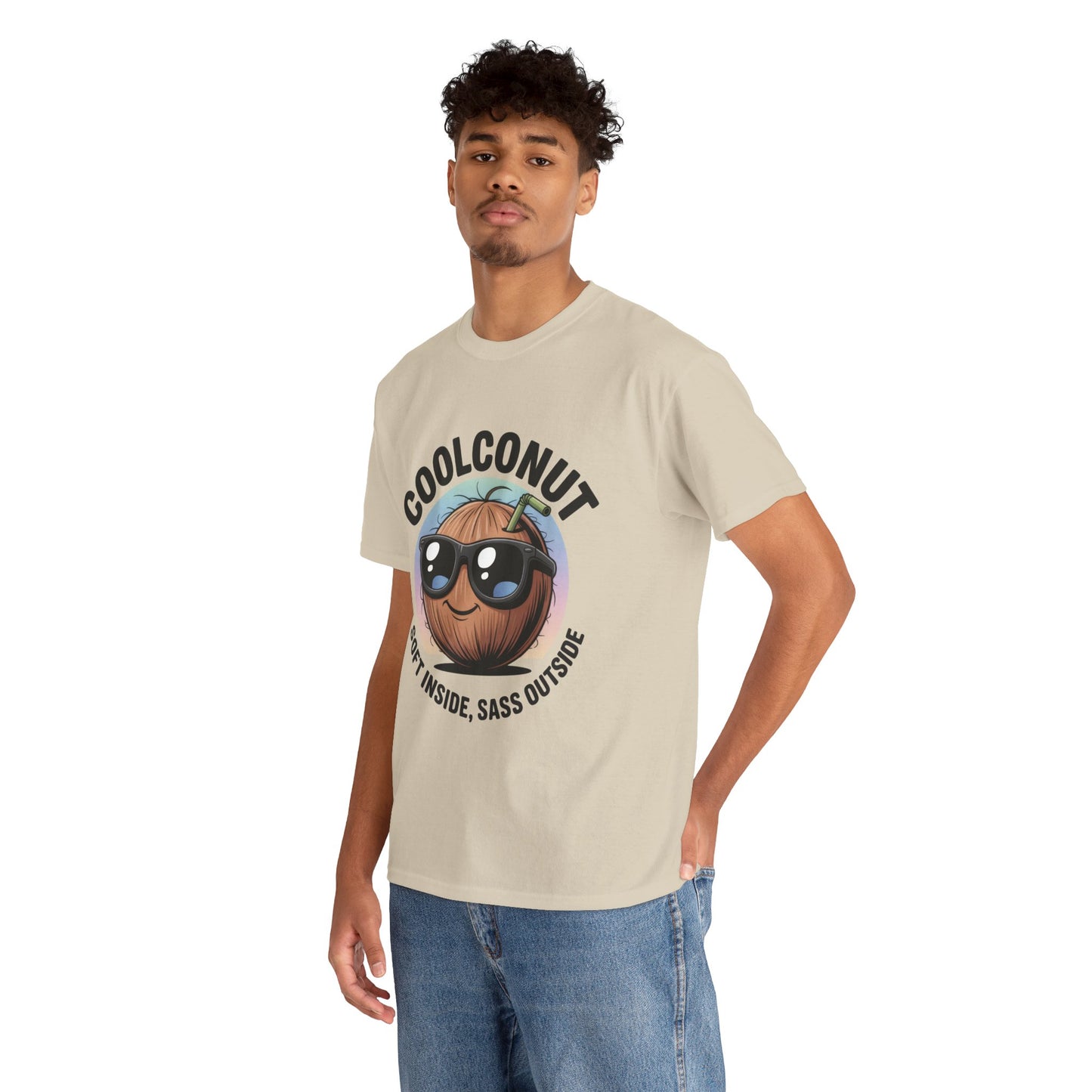 Coolconut Graphic Men's Tee, Soft Inside Sass Outside, Men's T-Shirt for Beach Lovers, Men's Fun Gift, Summer Vibes, Humor Apparel