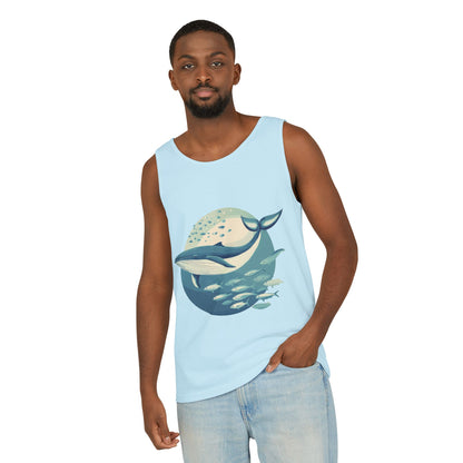 Ocean-Inspired Unisex Tank Top, Whale Design Shirt, Summer Casual Wear, Beach Vibes Gift, Eco-Friendly Fashion