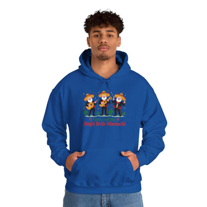 Santa and the Jingle Bells Mariachi Hoodie, Funny Mexican Santa Christmas Hoodie, Latin Fiesta Holiday Sweatshirt