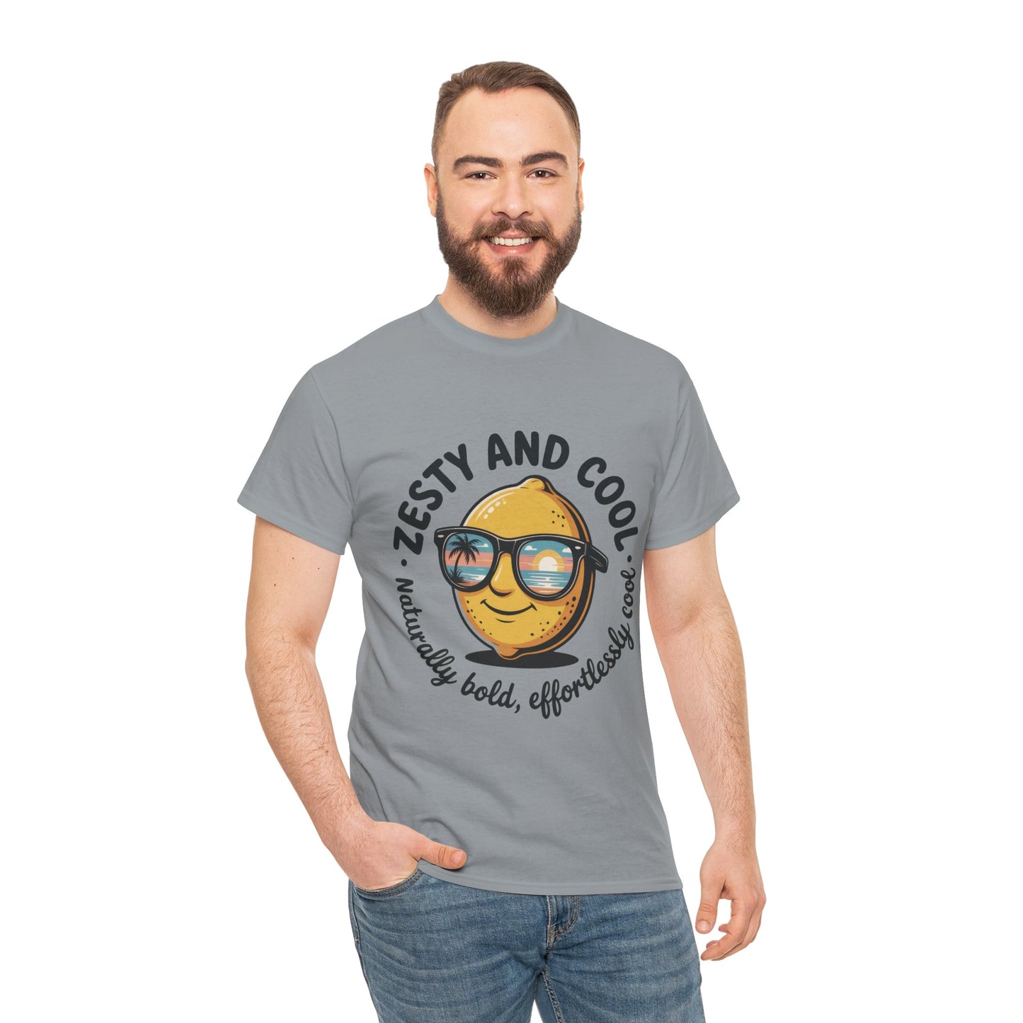 Zesty and Cool Mens Tee, Stylish Casual Shirt, Summer Outing Apparel, Fun Gift for Friends, Lemon Graphic T-Shirt, Birthday Present Idea