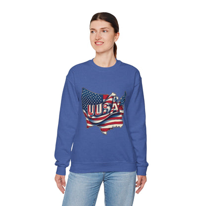 Patriotic USA Crewneck Sweatshirt, Unisex Sweatshirt, American Flag Apparel, Casual Comfort, Great for Independence Day and Holidays