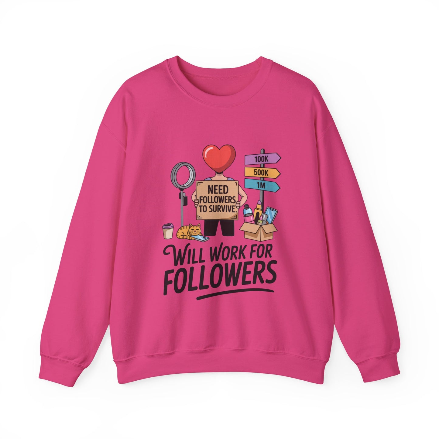 Funny Influencer Womens Sweatshirt, Social Media Sweatshirt, Humor Gifts, Crewneck for Influencers, Casual Wear, Womens Cozy Meme Top