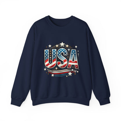 USA Pride Crewneck Sweatshirt, Comfortable Unisex Top, Great for Fourth of July, Independence Day, Everyday Wear, Cozy Gift