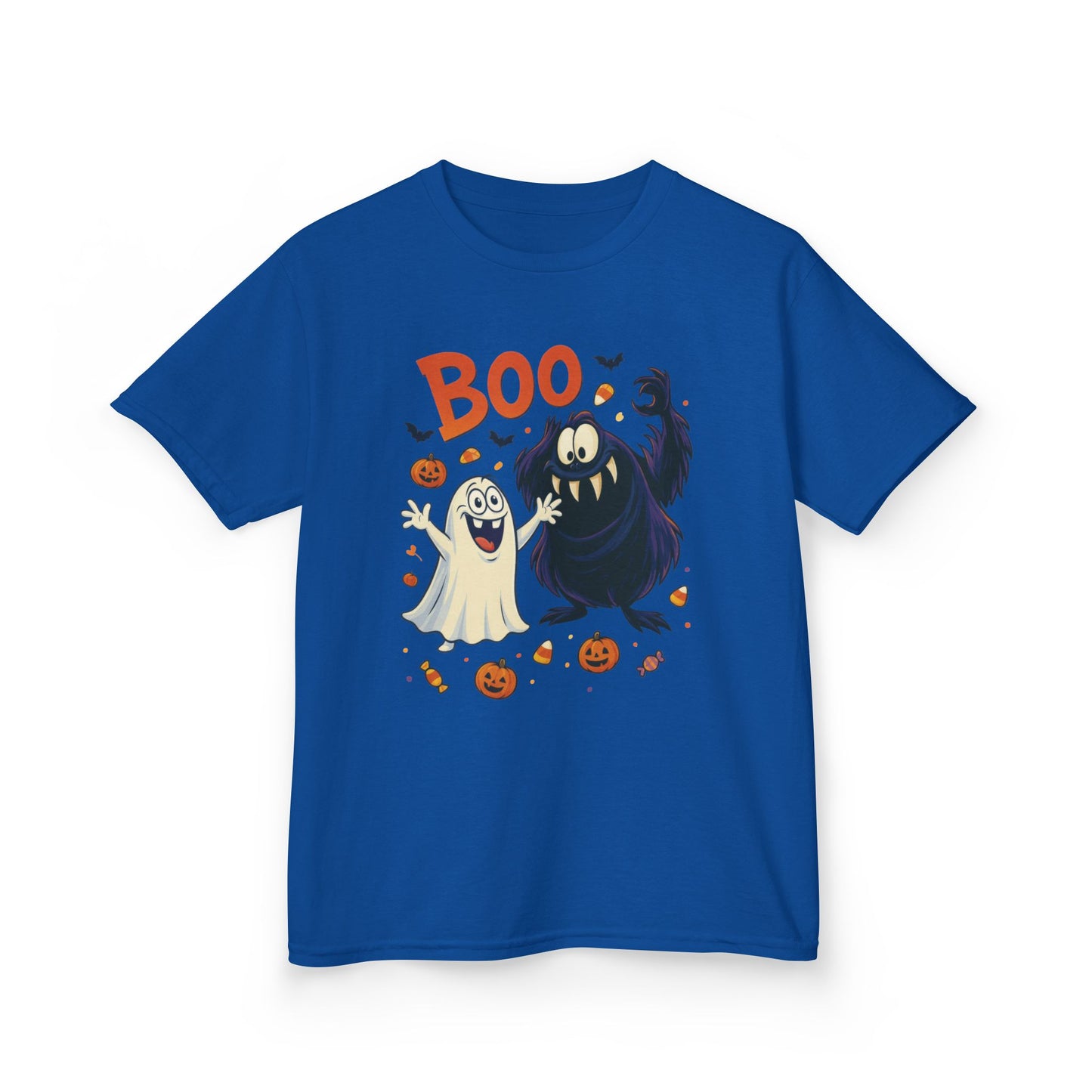 Kids Halloween T-Shirt BOO! Cute Ghost Monster Shirt, Funny Spooky Graphic Tee for Boys Girls, Halloween Costume Gift