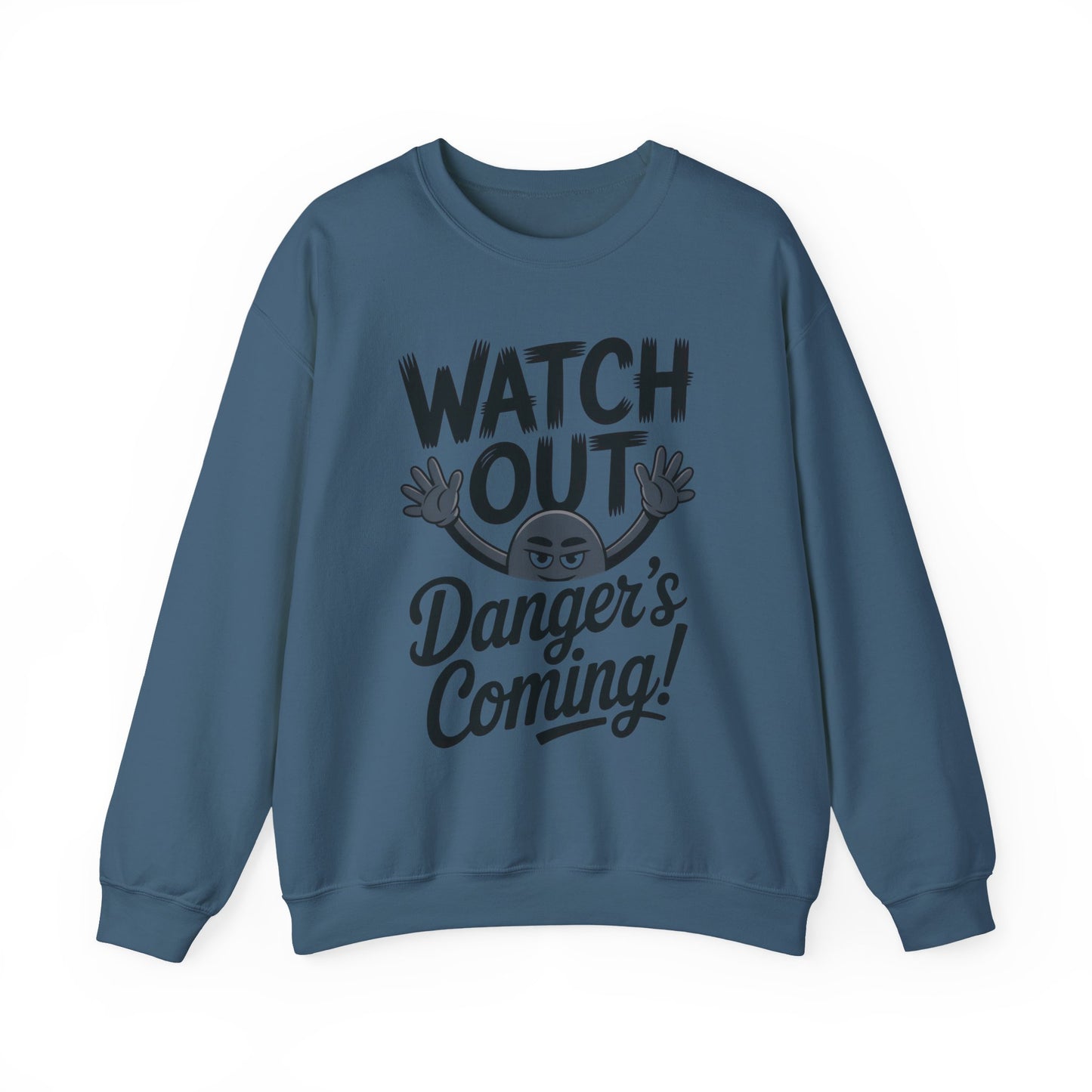 Mens Casual Crewneck Sweatshirt with Warning Message, Funny Gift for Friends, Cozy Layer for Everyone, Great for Halloween, Fall