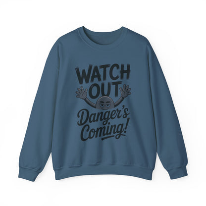 Mens Casual Crewneck Sweatshirt with Warning Message, Funny Gift for Friends, Cozy Layer for Everyone, Great for Halloween, Fall