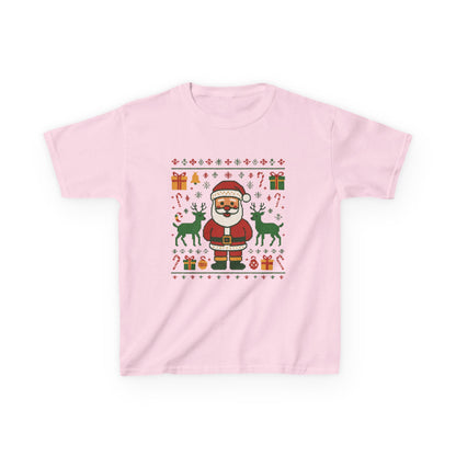 Kids Santa Christmas Shirt, Holiday Style Kids Sweater