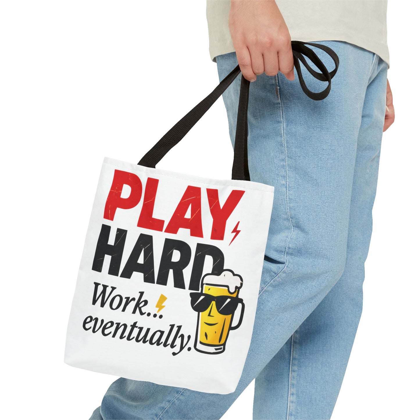 Play Hard Tote Bag - Fun, Stylish, Tote for Work & Play, Summer, Gift, Beach Bag, Everyday Carry, Beach Weekender Bag, large canvas bag