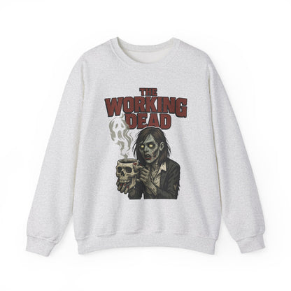 The Working Dead Women's Zombie Sweatshirt, Halloween Zombie Top, Work Humor Sweatshirt, Women's Heavy Blend™ Crewneck Sweatshirt