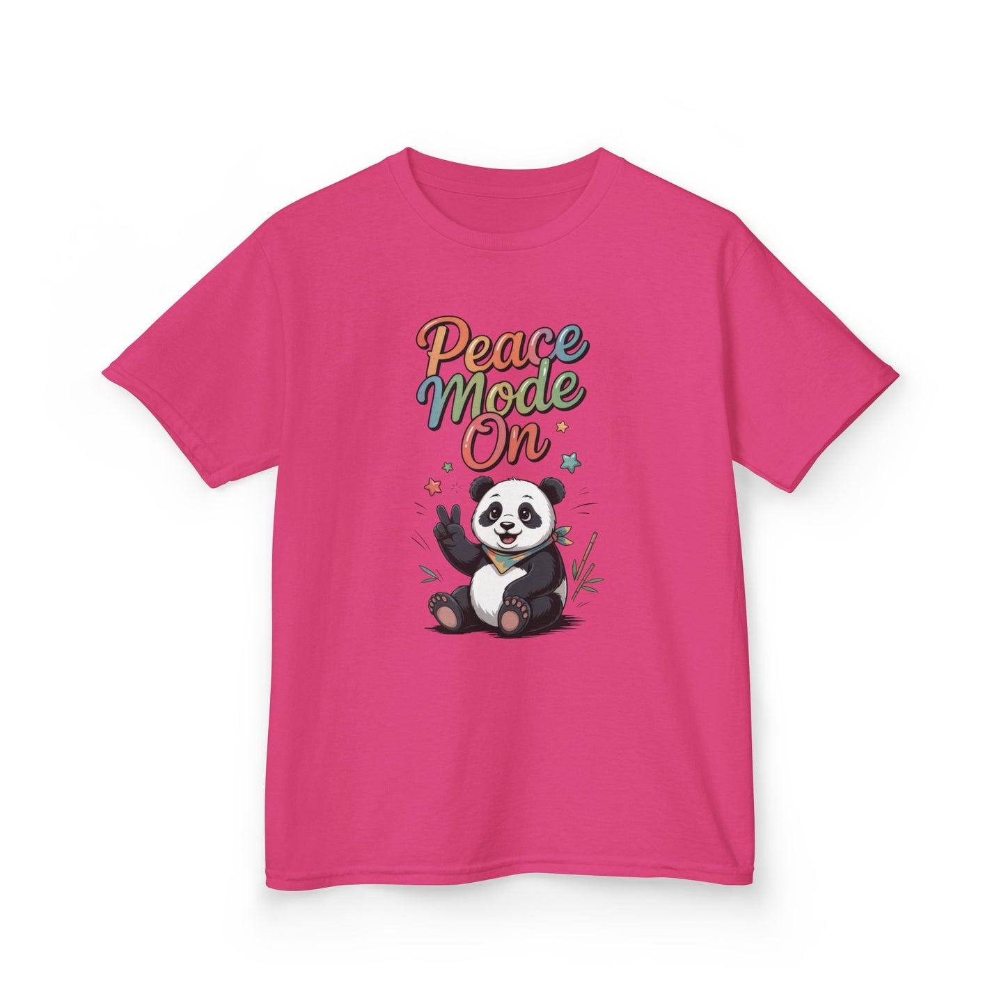 Peace Mode On Kids Tee, Cute Panda Shirt, Fun Gift for Children, Peace-Themed Apparel, Perfect for Birthdays, Casual Wear