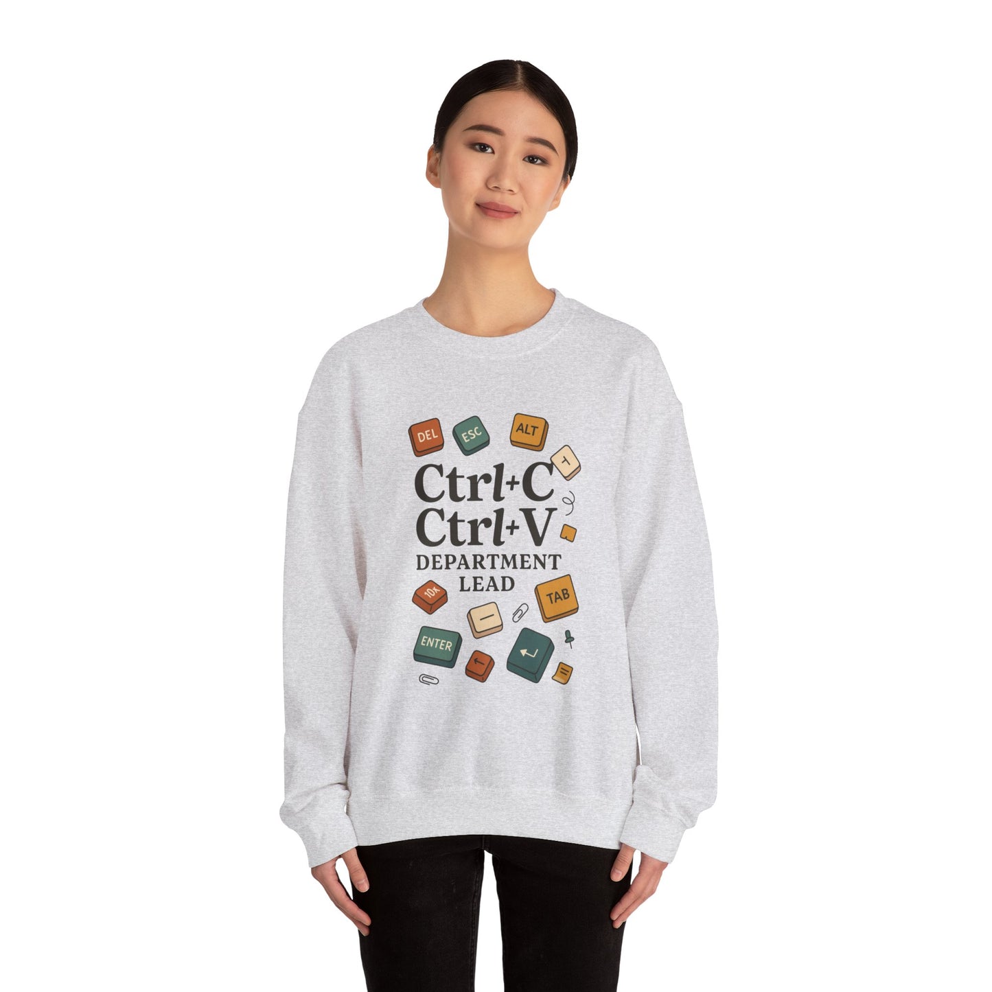 Funny Ctrl+C Ctrl+V Department Lead Sweatshirt, Unisex Crewneck, Gift for Tech Lovers, Office Humor, Cozy Casual Wear, Gift for a Coworker