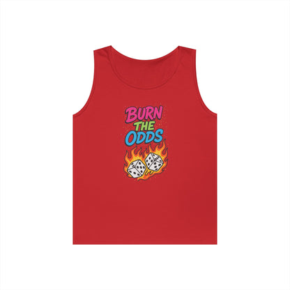 Burn the Odds Tank Top, Casual Summer Wear, Gaming Gift, Dice Design Tee, Gift for Gamers, Funny Tank, Perfect for Parties