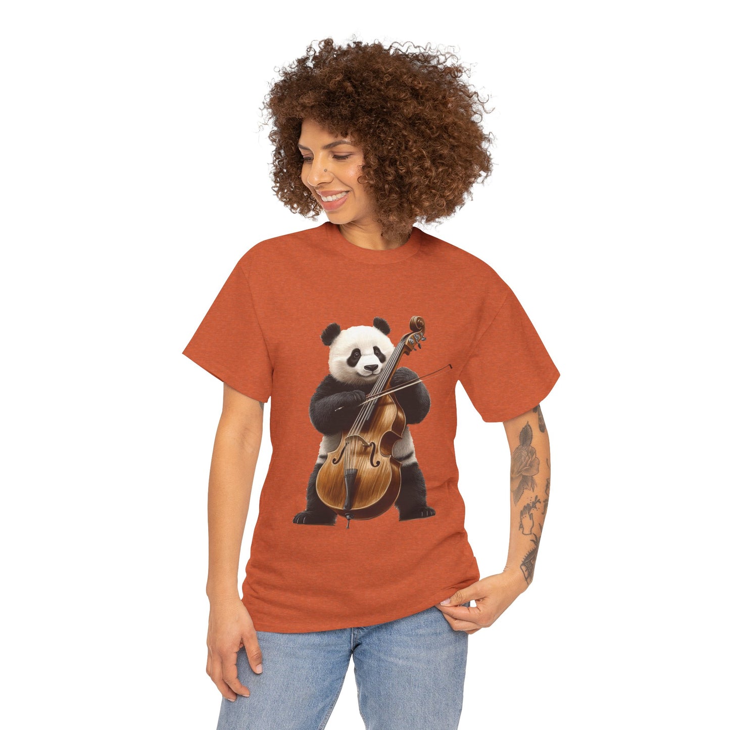 Panda Musician Tee - Cute Animal Graphic Shirt for Music Lovers, Gift for Panda Fans, Unique Concert Outfit, Casual Wear, Cellist Panda