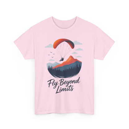 Paragliding Adventure T-Shirt, Mountain Landscape Tee, Nature Travel Lover Shirt, Outdoor Hiking Gift, Unisex Heavy Cotton Tee