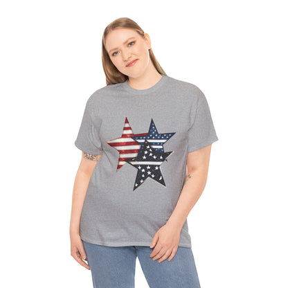 Patriotic Star Unisex Tee, USA Pride T-Shirt, Independence Day Outfit, All-American Style Shirt, Gift for Veterans, 4th of July Celebration