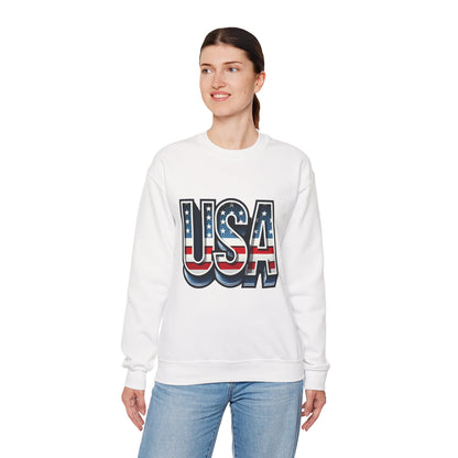 USA Patriotic Crewneck Sweatshirt for All Seasons, Cozy Sweatshirt for Independence Day, Casual Wear, Gift for Friends and Family