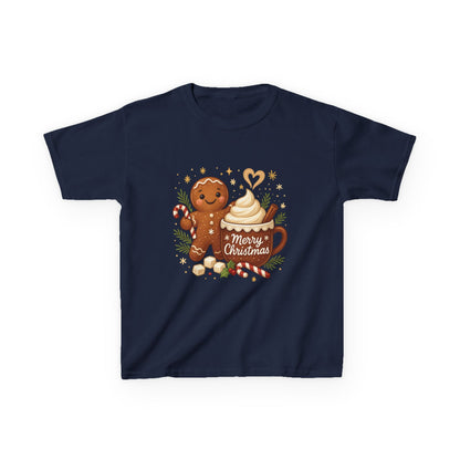 Gingerbread - Hot Cocoa Christmas Shirt for Kids, Cute Holiday Girls Tee, Kids Heavy Cotton™ Tee
