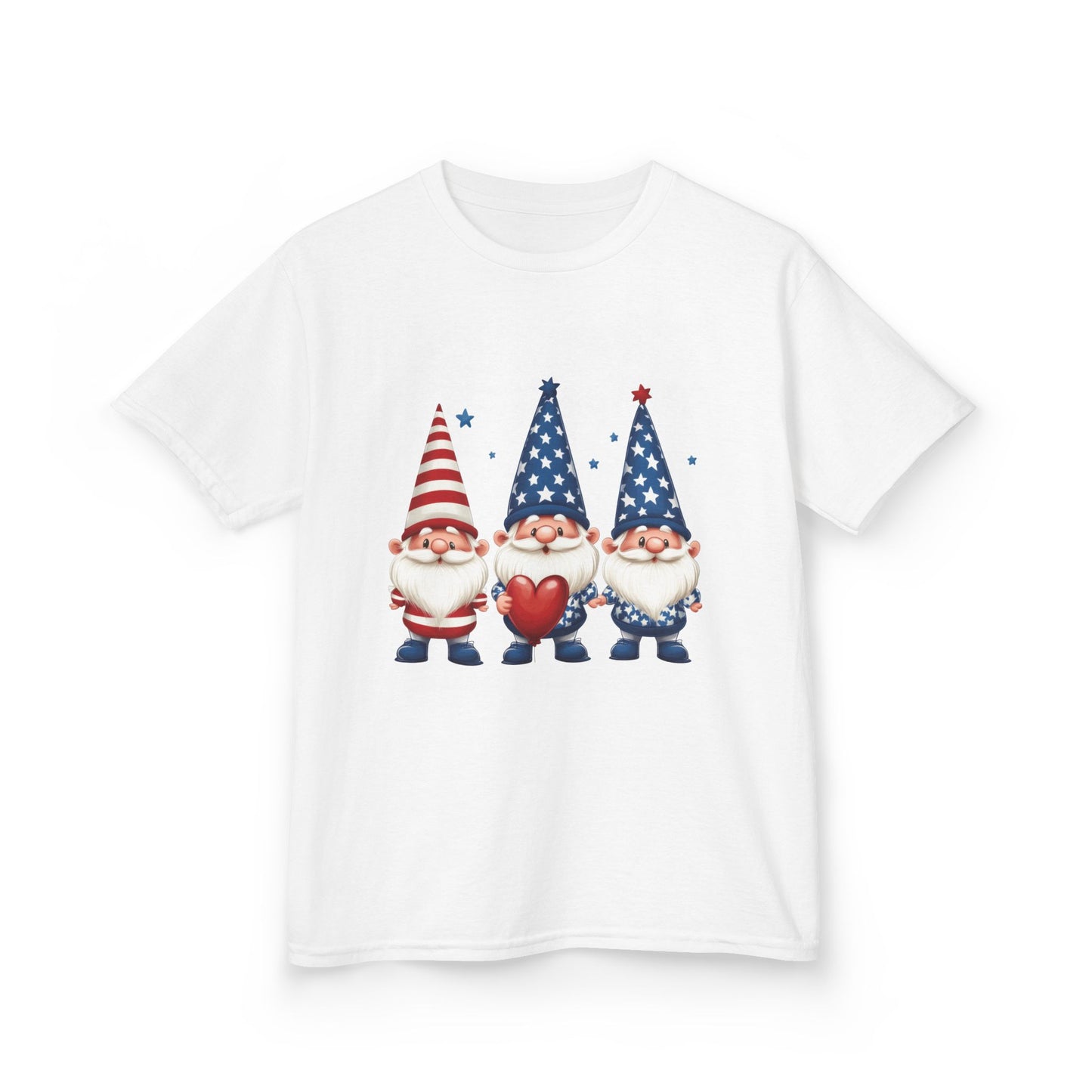 Patriotic Gnome Kids Tee, Cute 4th of July Shirt, Adorable Summer Outfit, Kids Casual Wear, Independence Day Gift