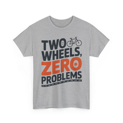 Two Wheels Zero Problems Mens Graphic Biker T-Shirt, Bike Humor Tee, Biker Gift
