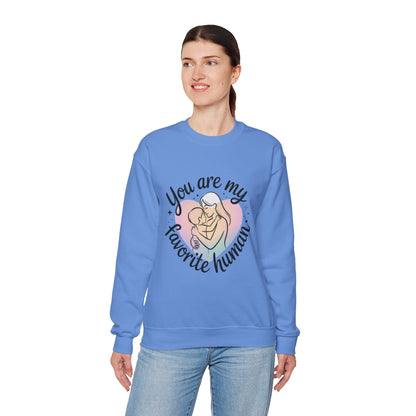 You Are My Favorite Human Mom Sweatshirt, Cute Pastel Heavy Blend Crewneck for Mothers Day, Cozy Gift for Moms, Mothers Day Gift