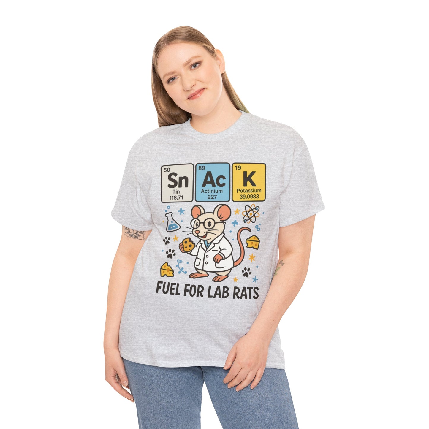 Funny Womens Science T-Shirt,Periodic Table Tee, Fuel for Lab Rats Nerdy Shirt, Gifts for STEM Lovers, Quirky Science Apparel