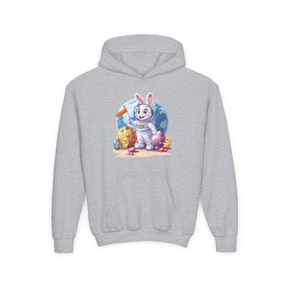 Astronaut Easter Bunny Kids Hoodie, Space Bunny Youth Sweatshirt, Cute Galaxy Easter Gift for Boys and Girls, Gift for Easter Space Lovers