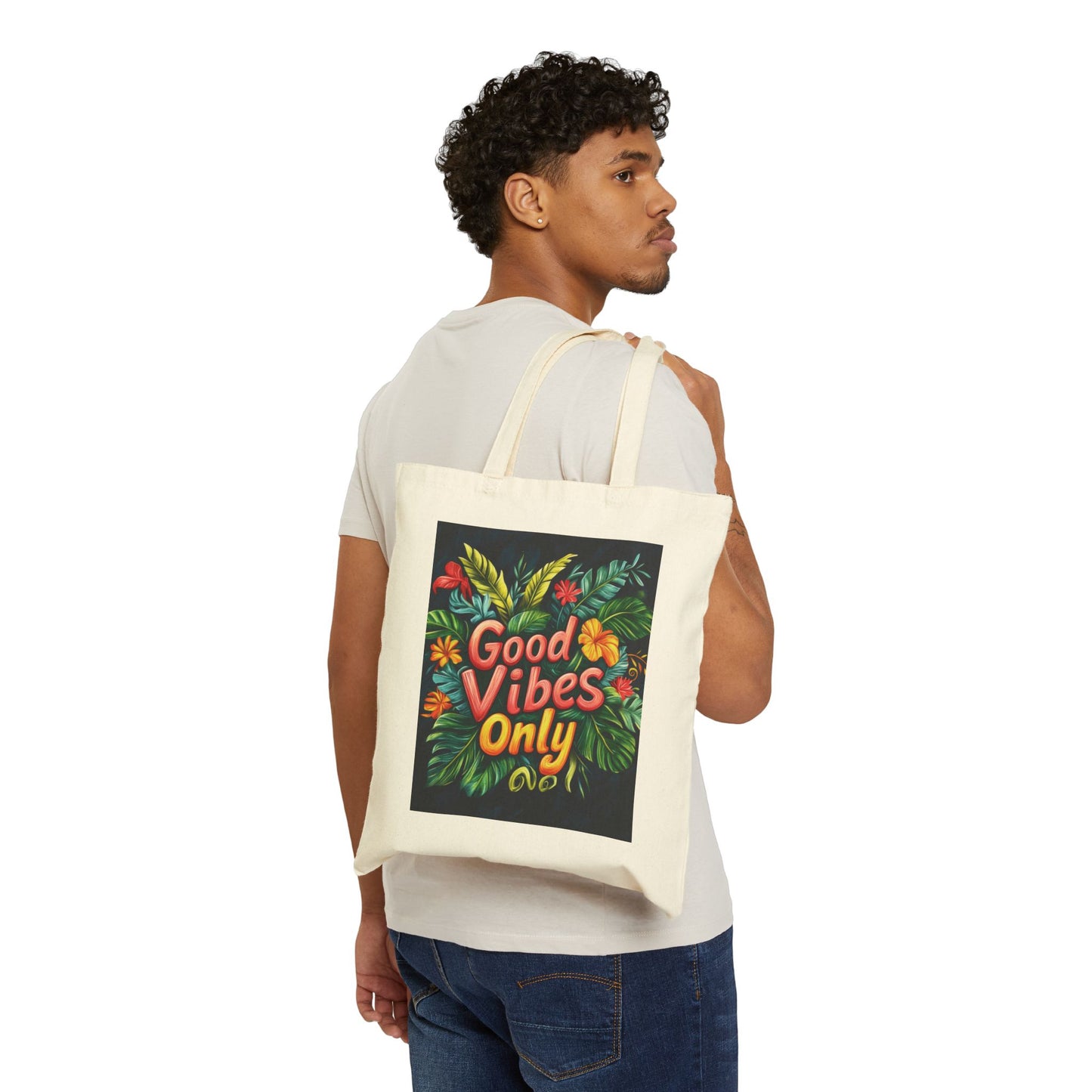 Good Vibes Only Tote Bag | Eco-Friendly Cotton Bag, Beach Bag, Shopper, Gift for Friends, Positive Energy Bag