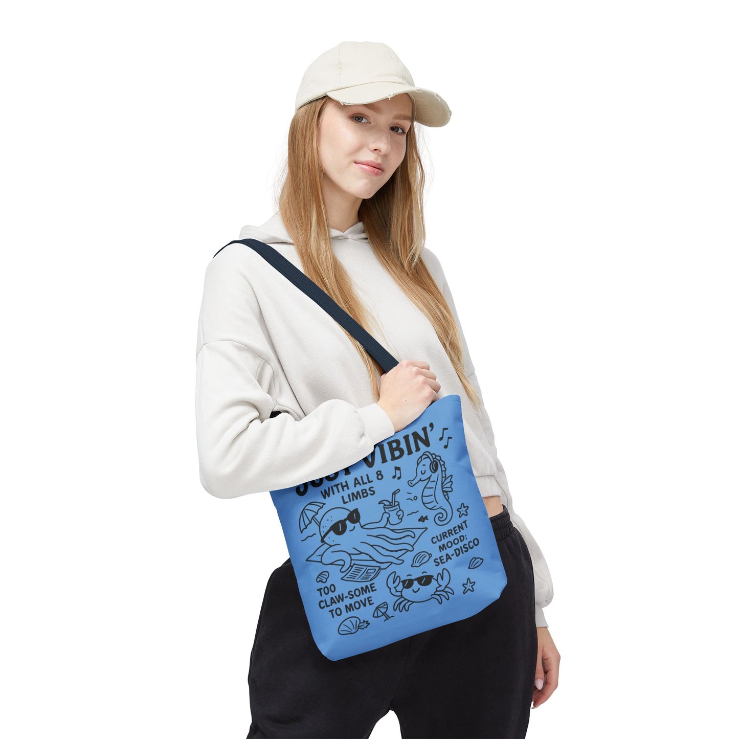 Fun Sea-Themed Tote Bag, Beach Accessories, Summer Vibes, Gift for Ocean Lovers, Reusable Shopping Bag, Cute Beach Tote