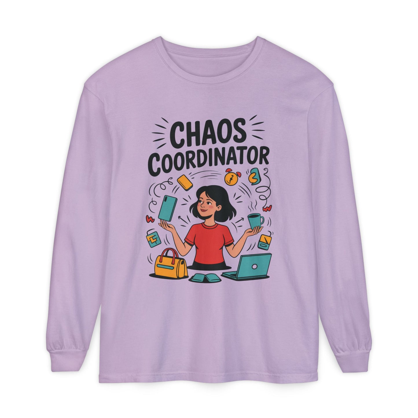 Chaos Coordinator Women's Long Sleeve, Mom Life Graphic Long Sleeve, Gift for Busy Moms, Multitasking Mom Gift, Cute Mother's Day Gift