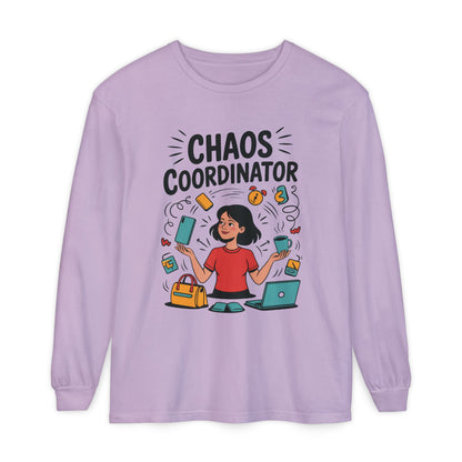 Chaos Coordinator Women's Long Sleeve, Mom Life Graphic Long Sleeve, Gift for Busy Moms, Multitasking Mom Gift, Cute Mother's Day Gift