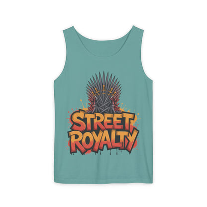 Street Royalty Men's Tank Top, Graffiti Crown Graphic Muscle Shirt, Urban Streetwear Sleeveless Skate Style