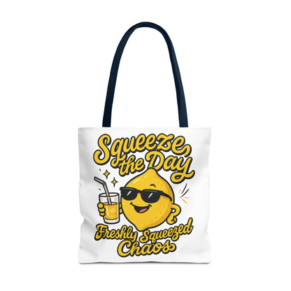 Lemon Themed Tote Bag, Squeeze the Day, Shopping Bag, Gift for Citrus Lovers, Eco-Friendly Carrier, Summer Accessory