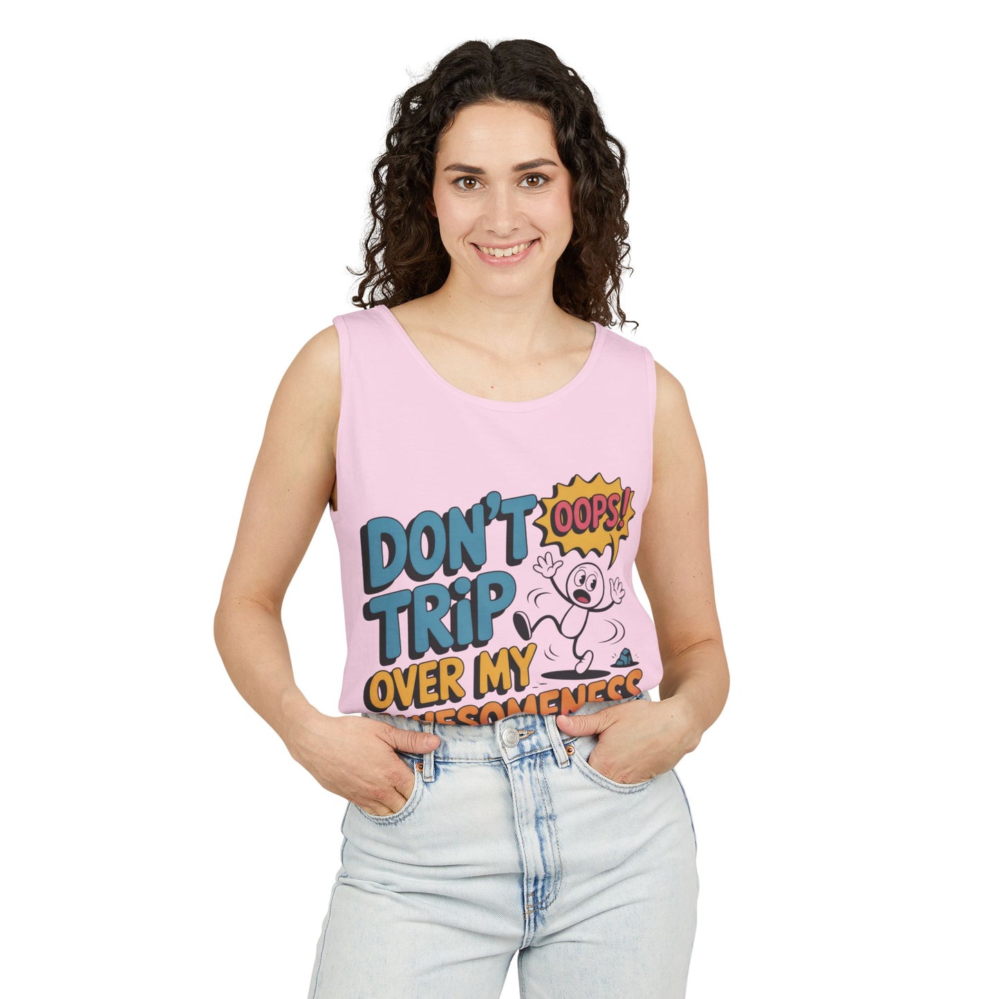 Funny Graphic Tank Top, Don't Trip Over My Awesomeness Tank, Womens Cotton Tank for Casual Wear, Gift for Friends, Birthday Gift, Humor Tee