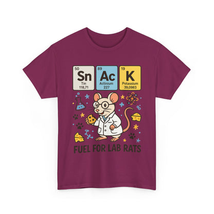 Funny Womens Science T-Shirt,Periodic Table Tee, Fuel for Lab Rats Nerdy Shirt, Gifts for STEM Lovers, Quirky Science Apparel