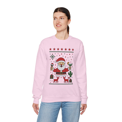 Funny Santa Women's Christmas Sweatshirt, Holiday Party Pullover