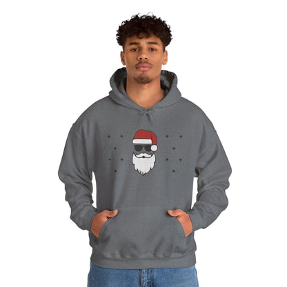 Cool Santa Men's Hoodie, Funny Christmas Sweatshirt, Retro Knit Holiday Style
