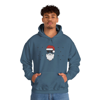 Cool Santa Men's Hoodie, Funny Christmas Sweatshirt, Retro Knit Holiday Style