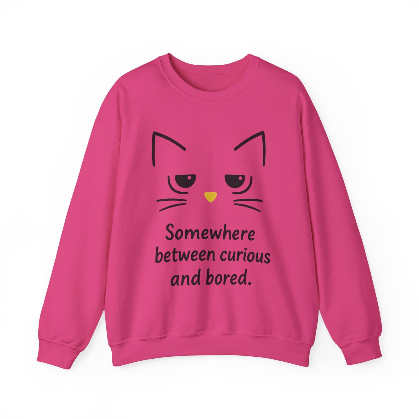 Whimsical Cat Crewneck Womens Sweatshirt, Cozy Relaxed Wear, Perfect Gift for Cat Lovers, Casual Everyday Style