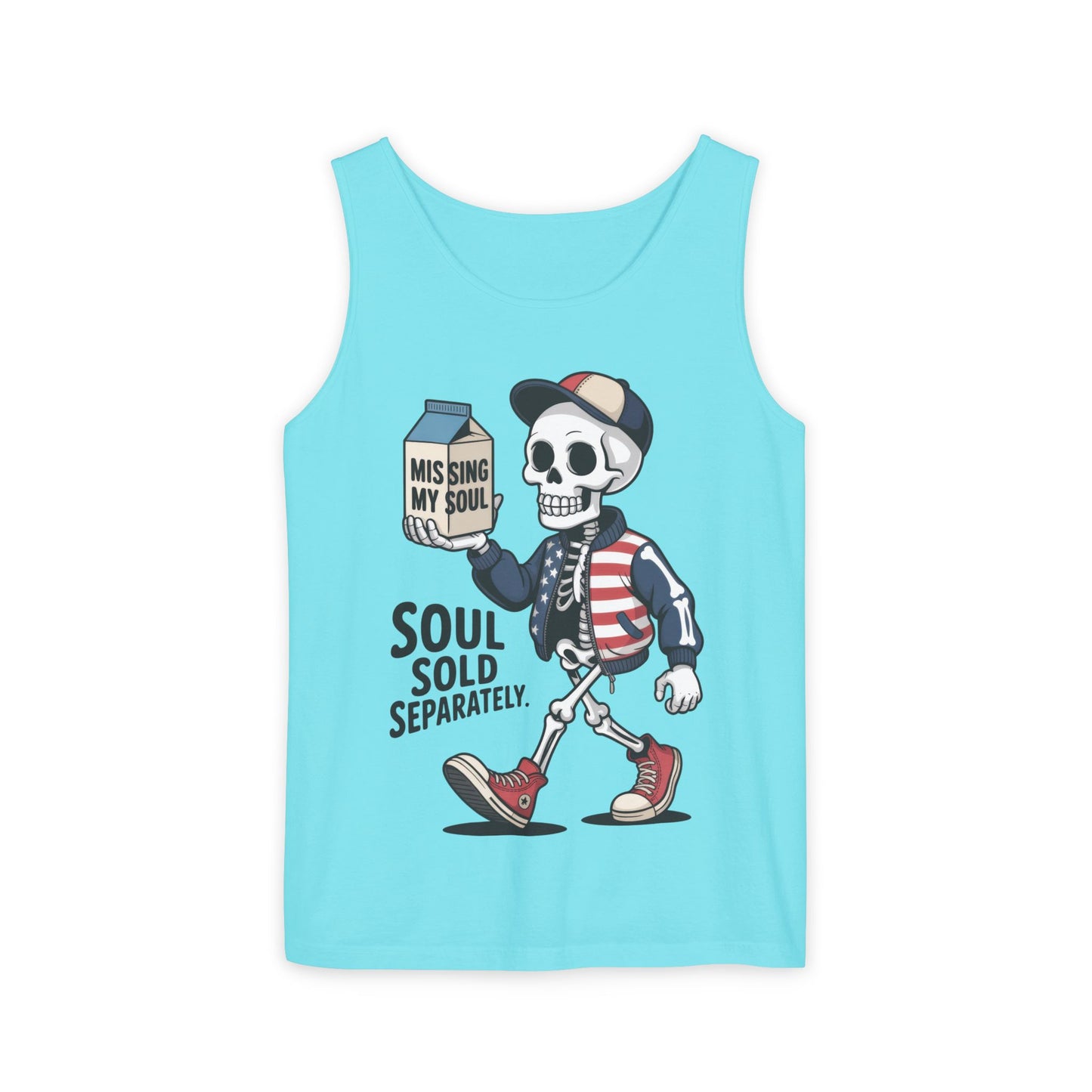 Funny Skeleton Tank Top, Soul Sold Separately Muscle Tee, Missing My Soul Graphic Shirt, Gothic Streetwear Workout Top