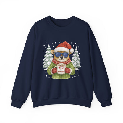 Women's Tis the Season Christmas Sweatshirt, Festive Reindeer Pullover
