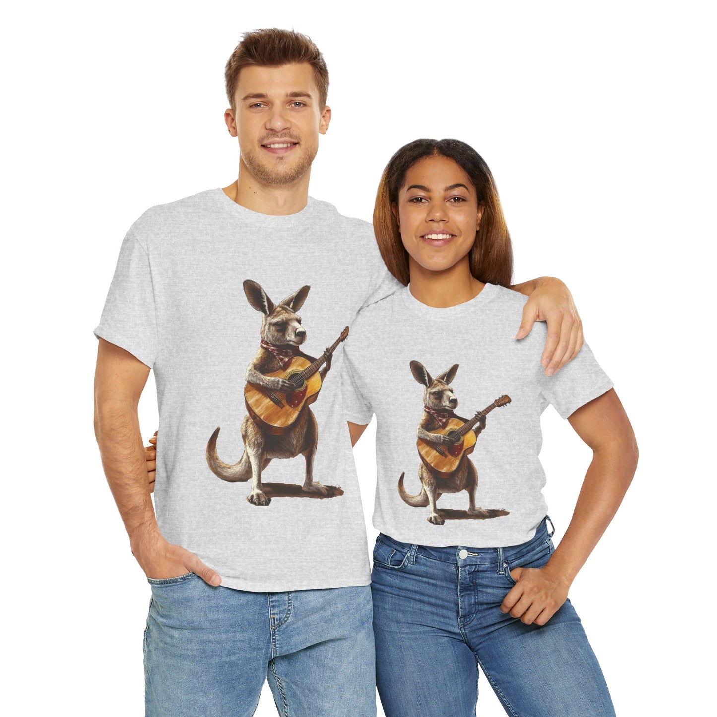 Kangaroo Musician Tee, Fun Graphic Shirt, Unisex Cotton Tee, Gift for Music Lovers, Aussie Music Lover Gift, Guitar Playing Kangaroo T-Shirt