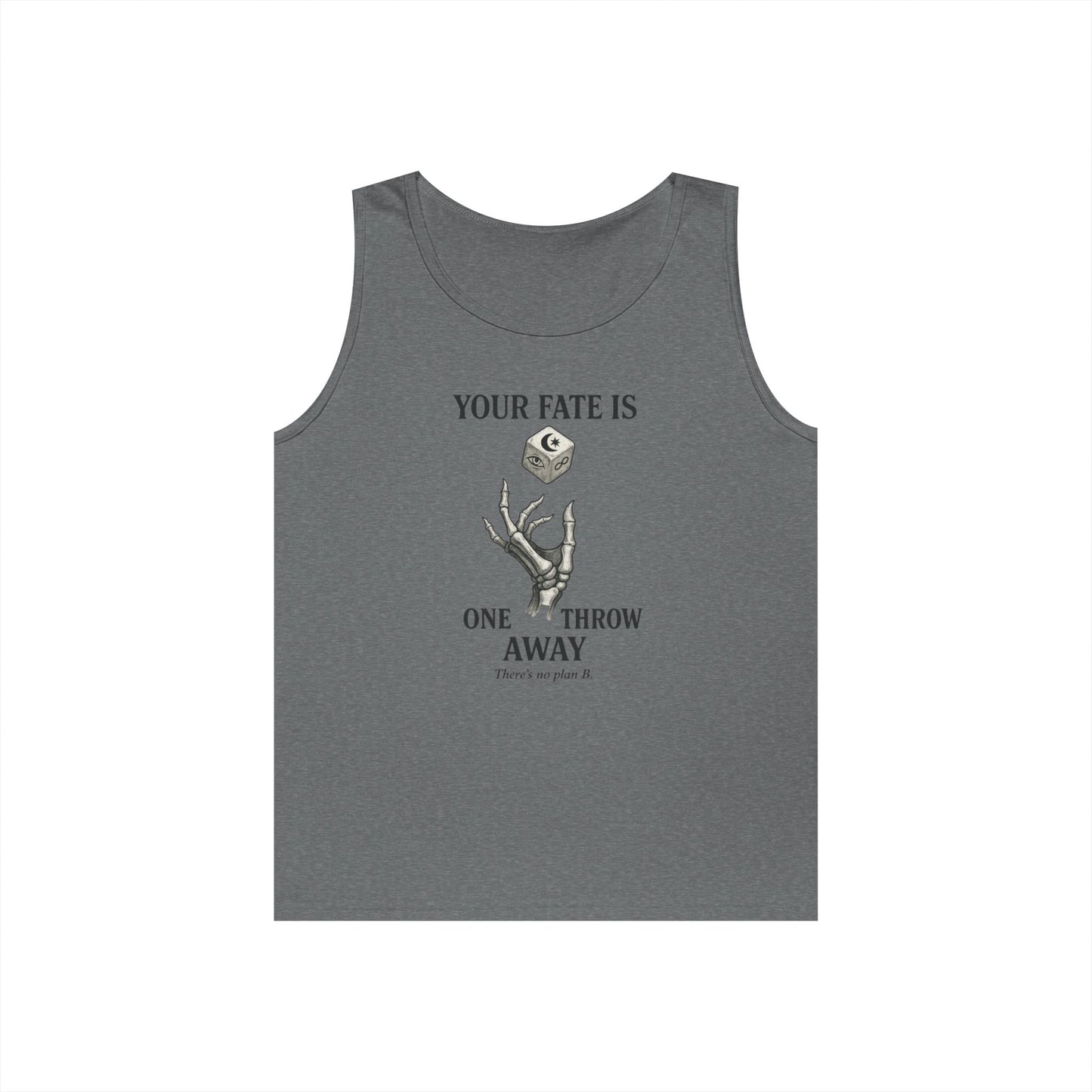 Your Fate Mens Tank Top, Skeleton Dice Graphic Tank, Trendy Gift for Gamers, Gambling Tee, Unique Quote Apparel, Workout Tank, Fitness Shirt