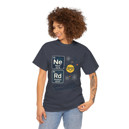 Funny Womens Nerd T-Shirt, NeRd Periodic Table Shirt, Glowing Knowledge Tee, Science Lover Gift, Chemistry Shirt, STEM Apparel, Science Tee